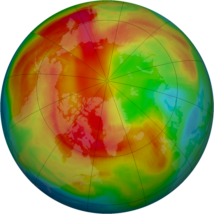 Arctic ozone map for 21 February 1998